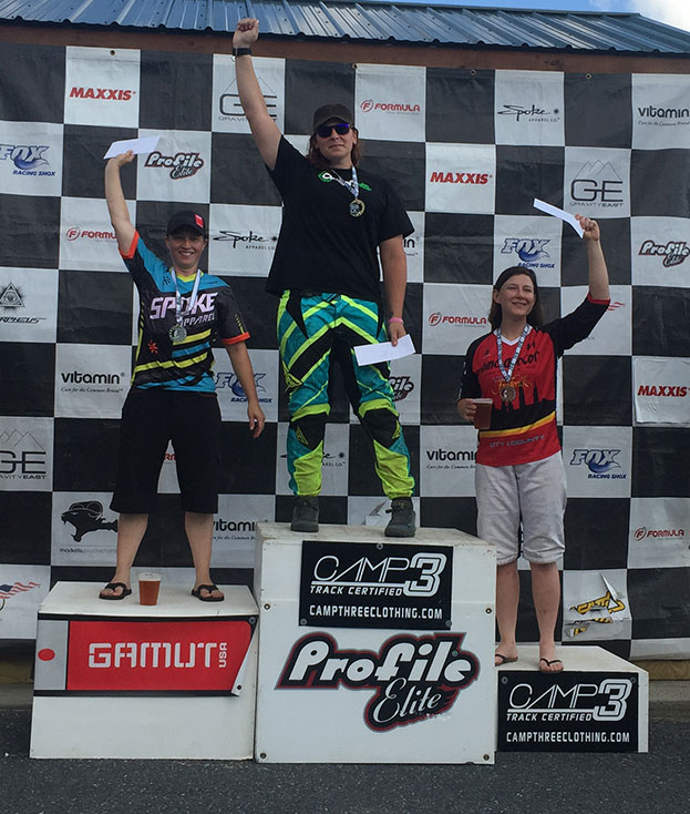 Pro ladies Dual Slalom Podium.