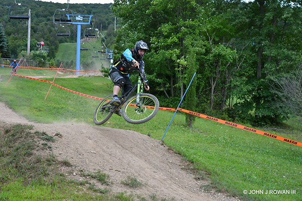 A Goggle-less Burger On Course Getting it.