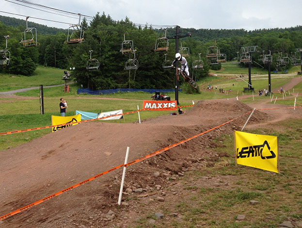 Dan airing out the double in his race run.