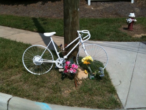 Ghost Bike at S. Salem & Apex Peakway, Apex, NC