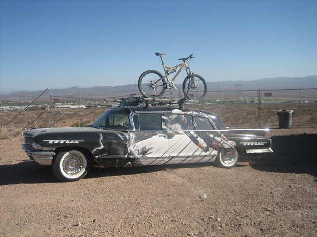 Titus had one bad-ass whip graphic wrapped and parked by thier tent.