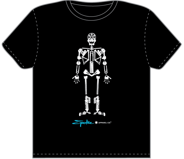 Spoke Apparel - Skeleton Parts Tee spoke apparel - skeleton bike parts tee